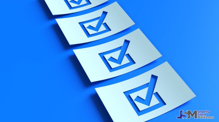 Blue checkmark checklist for business task completion
